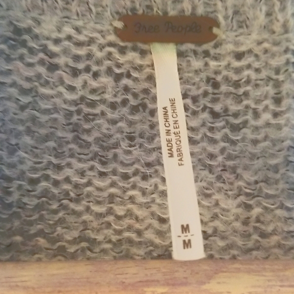 Free People Santa Cruz, Alpaca blend, long, gray open cardigan sweater - Picture 4 of 7